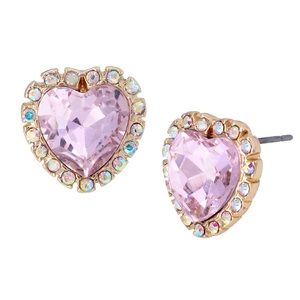 New Betsey Johnson Heart Stud Earrings